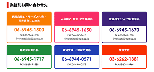 日本賃貸住宅保証機構の各種問い合わせ先