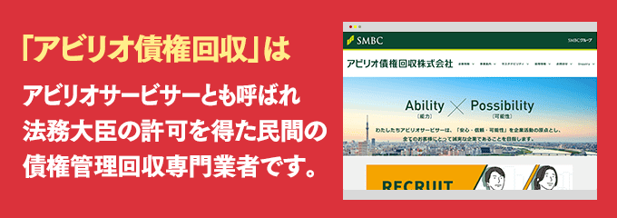 アビリオ債権回収は取り立て専門のサービサーです