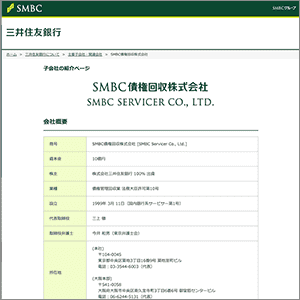 SMBC債権回収のサイト